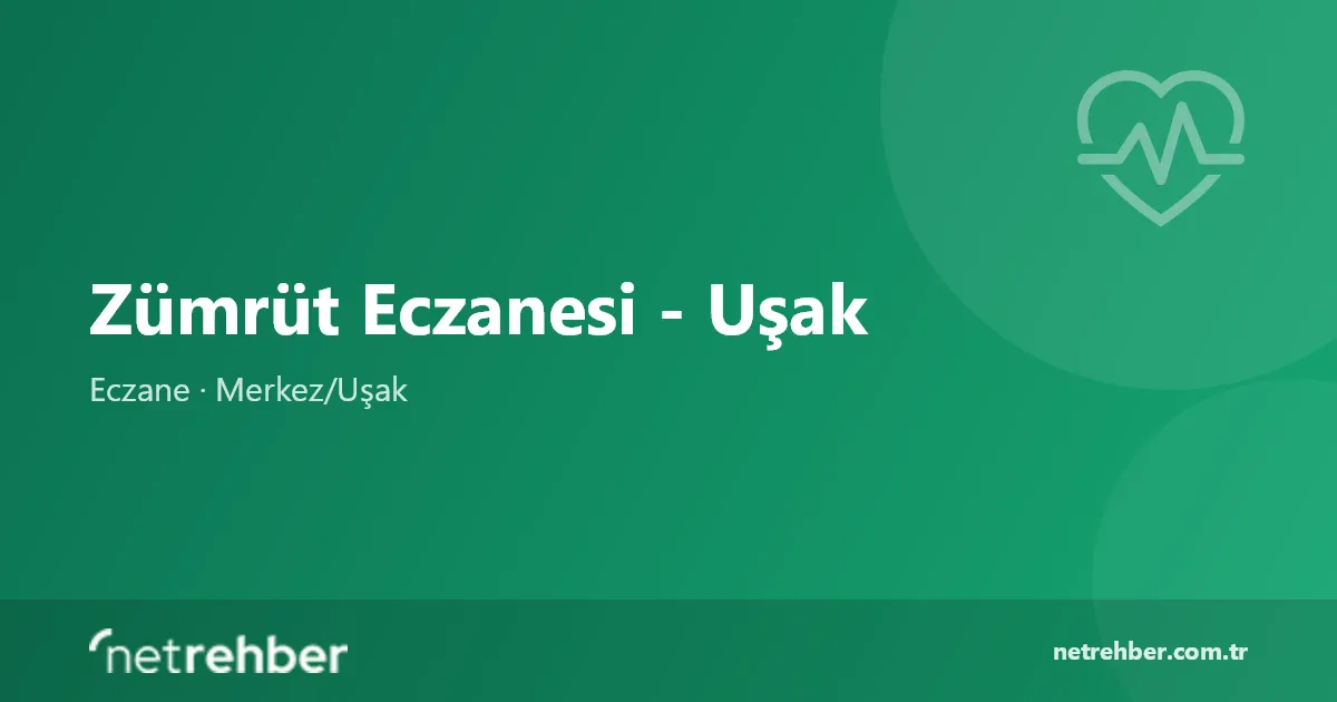 Zümrüt Eczanesi - Uşak kapak görseli
